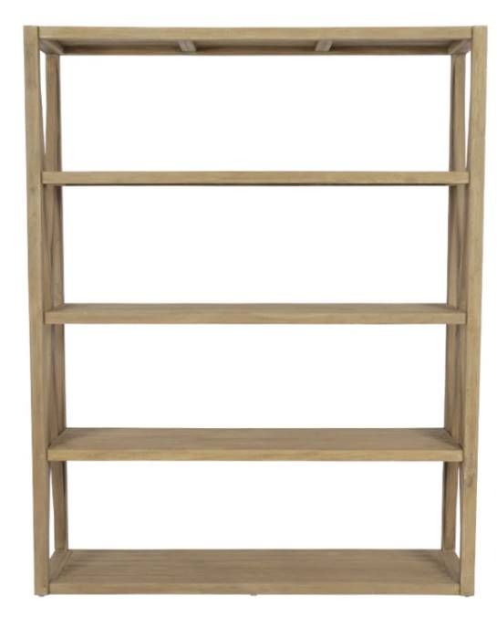 Sunset West Coastal Warm Gray Bookcase-1