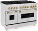 ZLINE Autograph Edition Legacy 48" Satin Stainless Steel Pro-Style Dual Fuel Range with 7-Burner Gas Cooktop and Two Electric Ovens-2