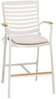 Armen Living Portals Light Matte Sand Aluminum/Fabric Outdoor Bar Stool-0