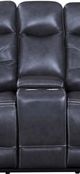Leather Italia™ Georgetowne Bullard Gray Power Reclining Loveseat with Console-2