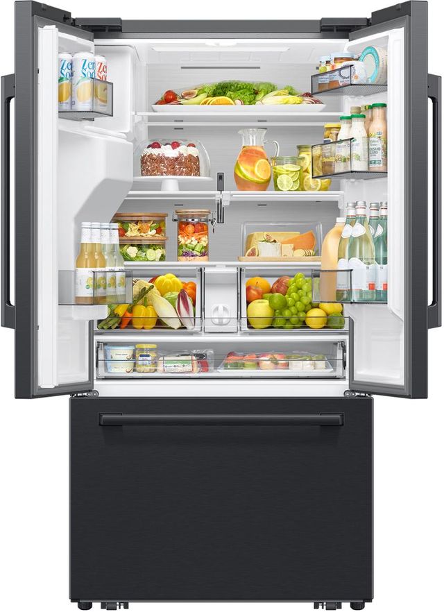Samsung Bespoke AI 36" 29 Cu. Ft. Fingerprint Resistant Matte Black Steel French Door Refrigerator with Sphere Ice™-4