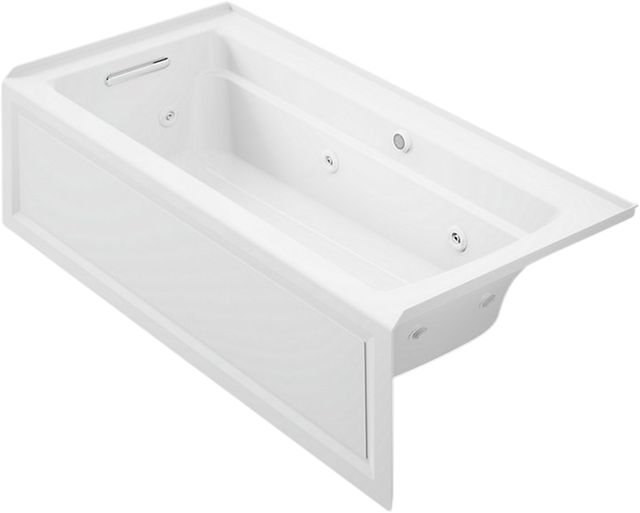 KOHLER® Archer® White 66" x 32" Alcove Whirlpool Bath with Bask® Heated Surface - Left Drain-0