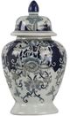 A & B Home Blue/Gold Bryn Ginger Jar-1