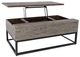 Jofran Inc. East Hampton Distressed Gray Lift Top Cocktail Table with Black Base-2