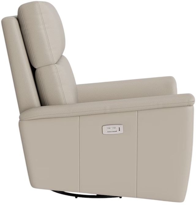 Bassett® Furniture Customizable Harris Leather Pad Arm Swivel Glider Power Recliner-2