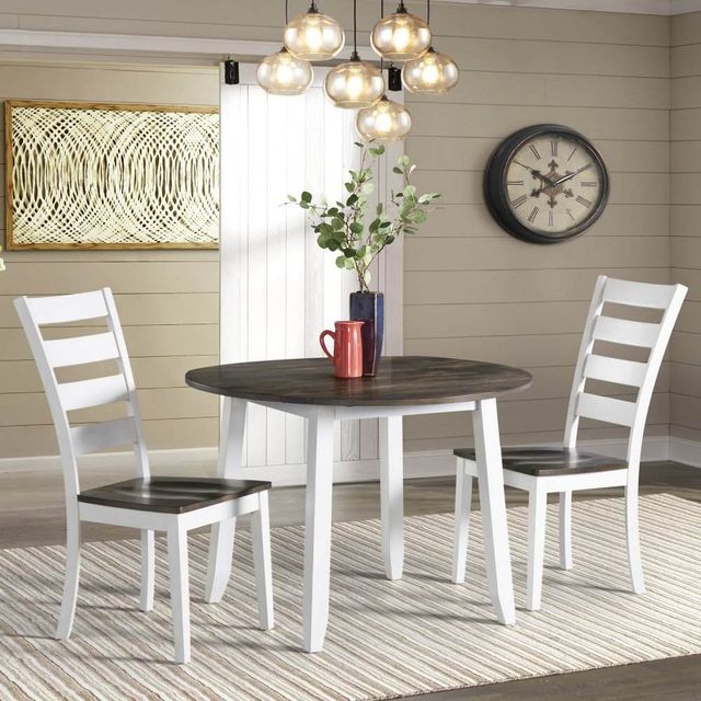 Intercon Kona Gray Drop Leaf Table with White Base-1
