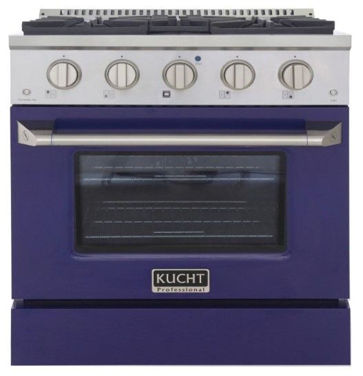 Kucht Professional KNG Series 30" Stainless Steel Pro Style Natural Gas Range with Blue Door-0