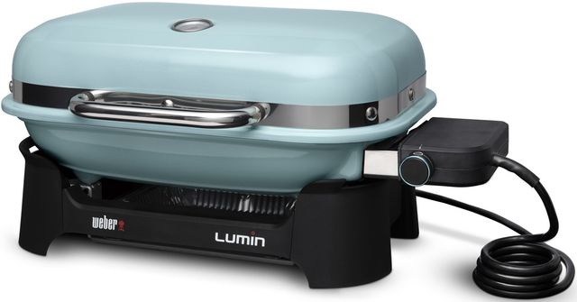 Weber® Lumin Compact 23" Ice Blue Tabletop Electric Grill-2
