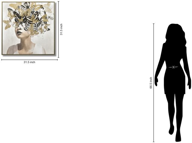 Classy Living Mindful Gilded Monarch Muse Wall Art-2