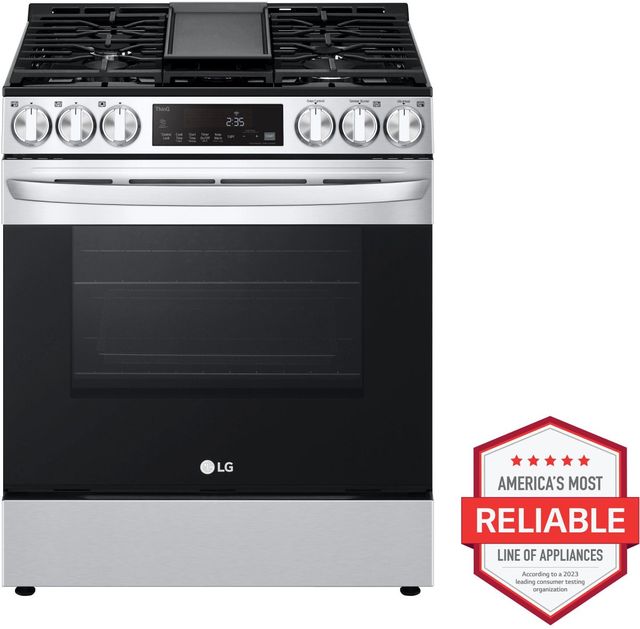 LG 30" PrintProof™ Stainless Steel Slide In Gas Range-1