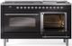 Ilve® Nostalgie II Series 60" Glossy Black Pro Style Dual Fuel Range-3