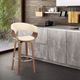 Armen Living Julyssa Cream/Walnut Swivel Bar Stool-1
