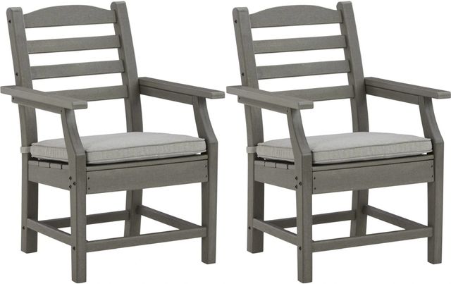 Signature Design by Ashley® Visola 2-Piece Gray Outdoor Arm Chair-0