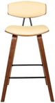 Armen Living Fox 4-Piece Cream/Walnut Counter Stool Set-2
