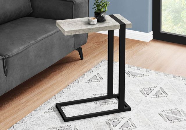 Monarch Specialties Inc. Grey Top Accent Table with Black Metal Frame-2