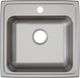 Elkay Lustertone® Classic Lustrous Satin 19-1/2" x 19" x 5-1/2" 3-Hole Single Bowl Drop-In ADA Sink-1