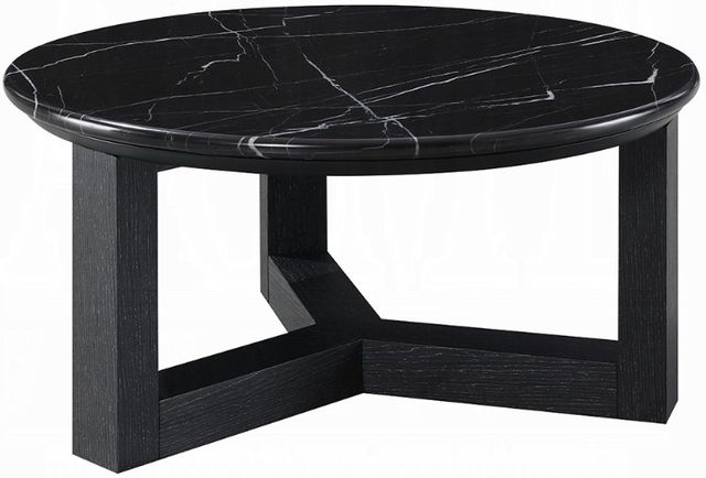 ACME Furniture Dara Marble Top Coffee Table with Black Base-0