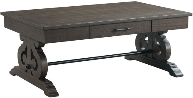 Elements International Stone 2-Piece Smokey Walnut Occasional Table Set-1