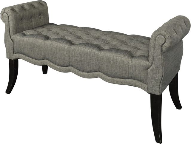 Linon Madison Charcoal Roll Arm Bench-0