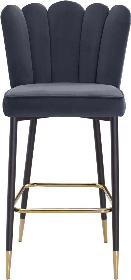 Meridian Furniture Lily Grey Velvet Stool-1