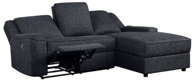Homelegance® Monterey 2-Piece Ebony Manual Reclining Right-Arm Facing Sectional and Chaise-3