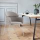 Armen Living Portia 2-Piece Brushed Stainless Steel/Gray Dining Arm Chair Set-1