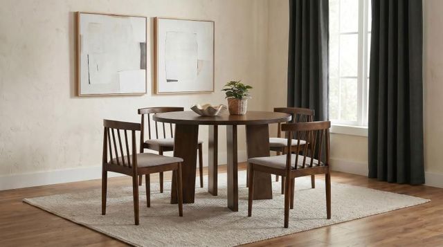 Coaster® Strouse 5-Piece Walnut/Wheat Dining Table Set-1