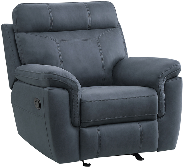 Homelegance® Clifton Blue Manual Glider Recliner-0