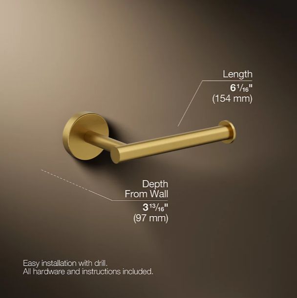 KOHLER® Elate® Vibrant Brushed Moderne Brass Toilet Paper Holder-2