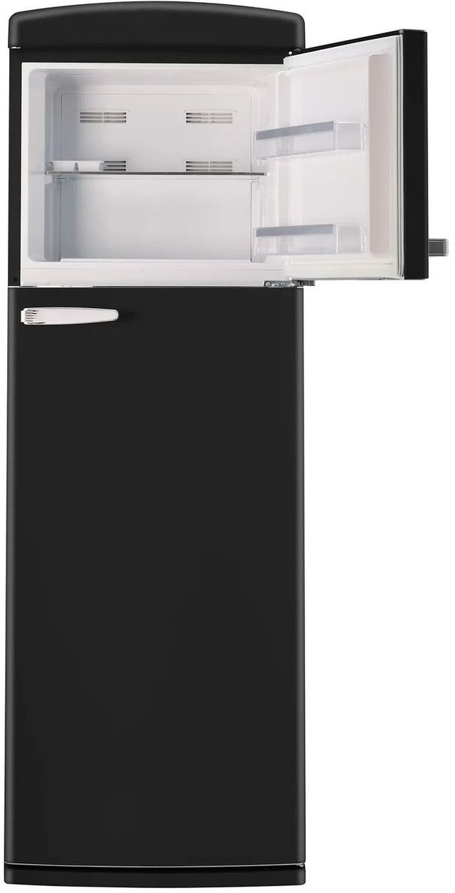 Unique® Appliances Classic Retro 24" 11 Cu. Ft. Matte Black Counter Depth Top Freezer Refrigerator-3