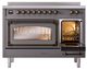 Ilve® Nostalgie II Noblesse 48'' Graphite Matte Pro Style Induction Range with Burnished Trim-4