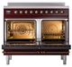 Ilve® Nostalgie II Noblesse 40'' Burgundy Pro Style Induction Range with Burnished Trim-2