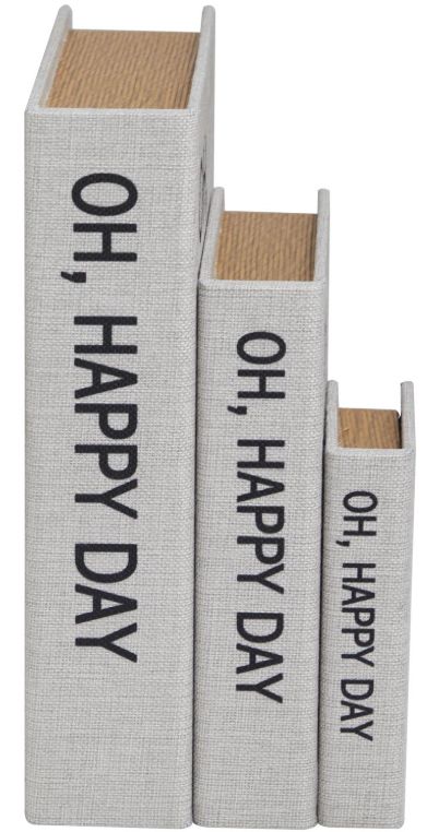 Deco Marche 3-Piece Light Gray Book Storage Decorative Box Set-2