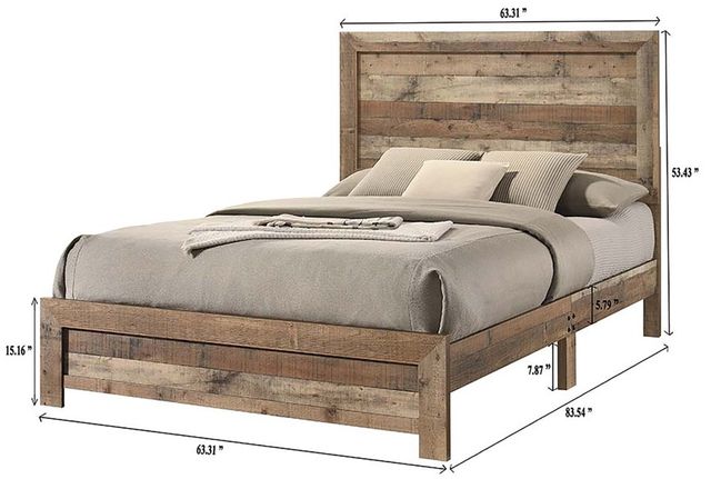 Crown Mark Elmer Natural Queen Panel Bed-2
