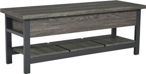 Signature Design by Ashley® Rhyson Black/Brown Storage Bench