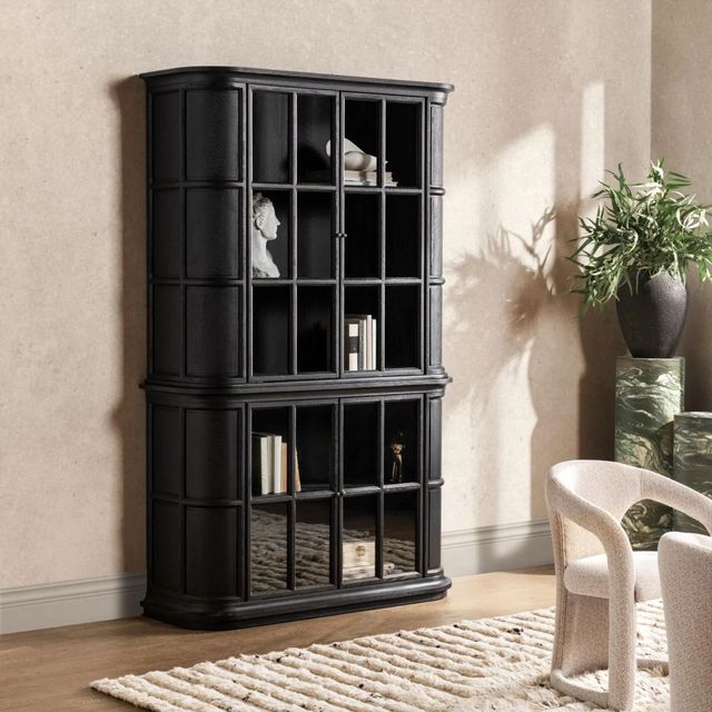 Classic Home Carson Loft Black Display Cabinet-1
