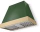 La Cornue CornuFé Euclid 36" Brands Hatch Green Wall Mounted Range Hood with Brushed Brass Trim-0