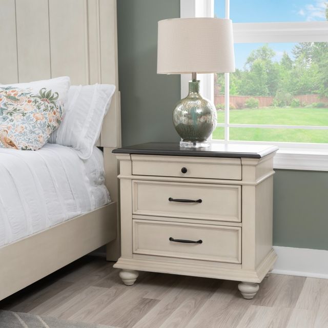 Powell® Carrington Antique White/Brown Nightstand-1