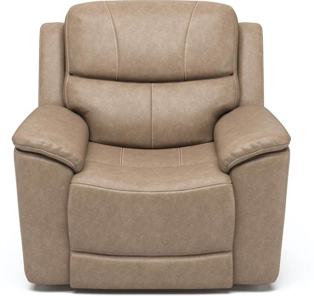 Flexsteel® Cade Beige Power Recliner with Power Headrest and Lumbar-1
