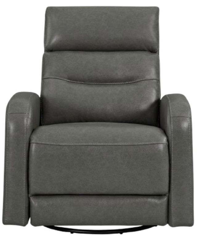 Liberty Furniture Rosslyn York Charcoal Leather Power Swivel Glider Recliner-3