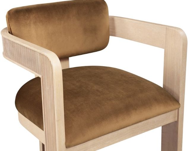 Meridian Furniture Sacha Saddle/Natural Velvet Upholstered Dining Chair-4