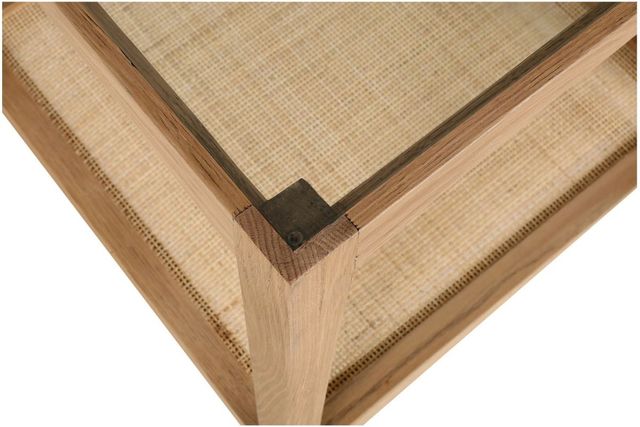 Moe's Home Collection Harrington Glass Top Side Table with Natural Base-2