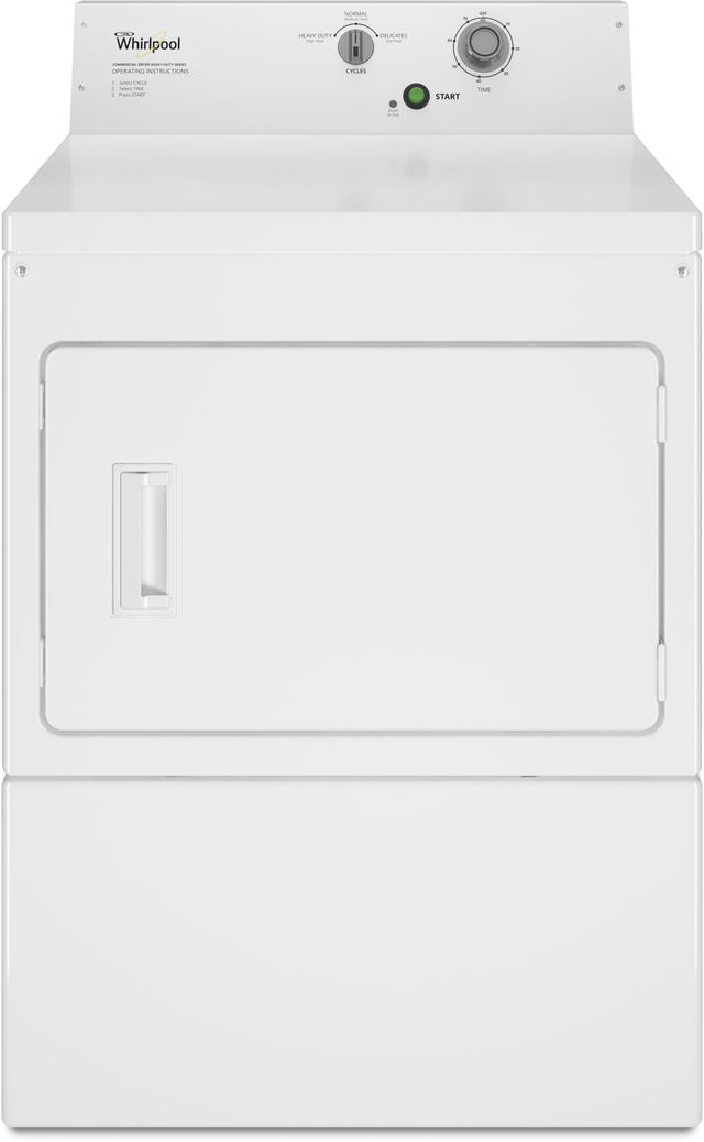 Whirlpool® Commercial 7.4 Cu. Ft. White Front Load Gas Dryer