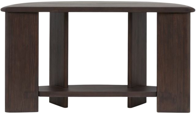 Magnussen Home® Upton Coffee Bean Brown Shaped Sofa Table-3