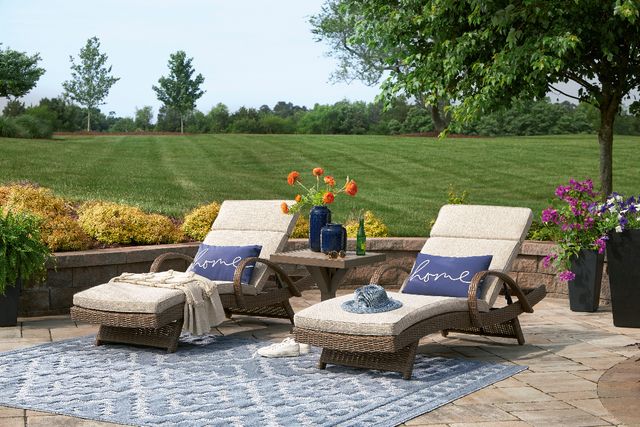 Chaise longue d'extérieur avec coussin Beachcroft de Signature Design by Ashley® - Beige-7