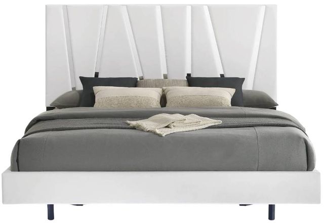 New Classic® Home Furnishings Europa Glossy White Queen Upholstered Panel Bed-2