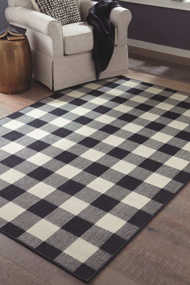 Signature Design by Ashley® Juji Black/White/Gray 5' x 7' Medium Rug-1