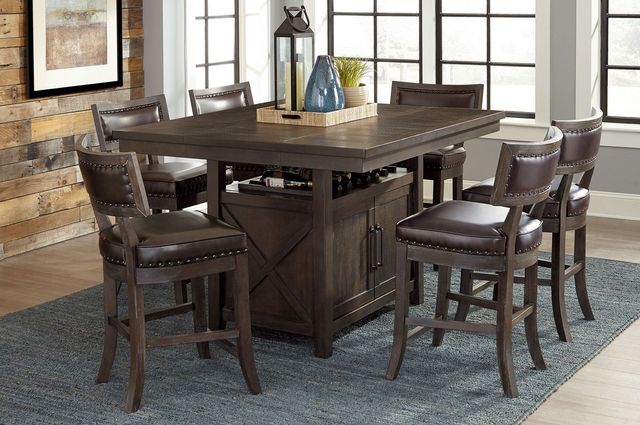 Homelegance® Oxton Dark Cherry Counter Height Chair-1