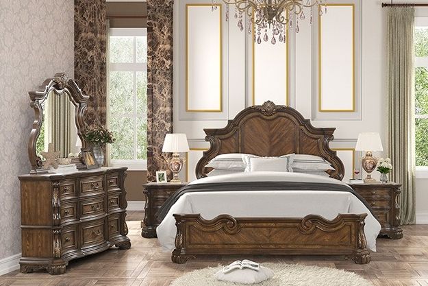 Furniture of America® Leovanni Dark Brown Wood Queen Panel Bed-2