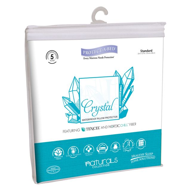 Protect-A-Bed® Naturals White Crystal Waterproof Standard Pillow Protector-2